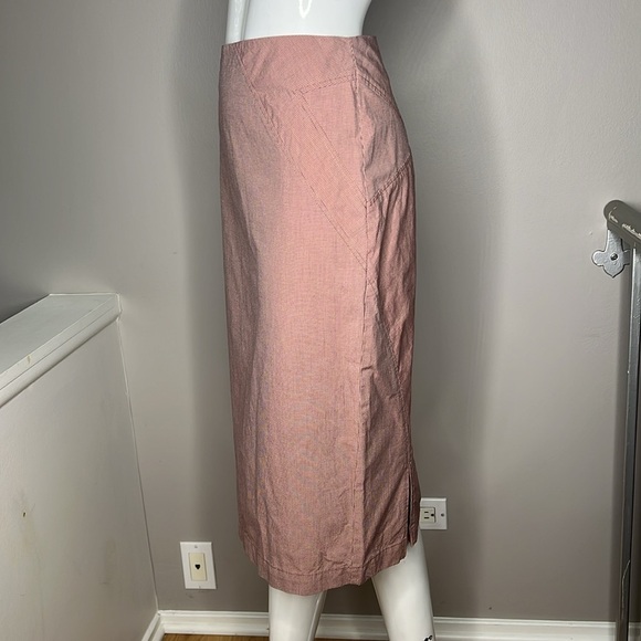 Alexander McQueen Sz 40 Red Check 100% Cotton Knee Length Pencil Skirt - Picture 2 of 13